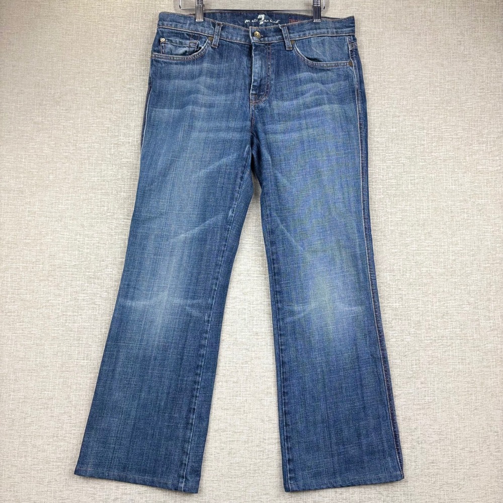 7 For All Mankind Womens Size 29 A Pocket Bootcut Jeans Medium Wash Denim